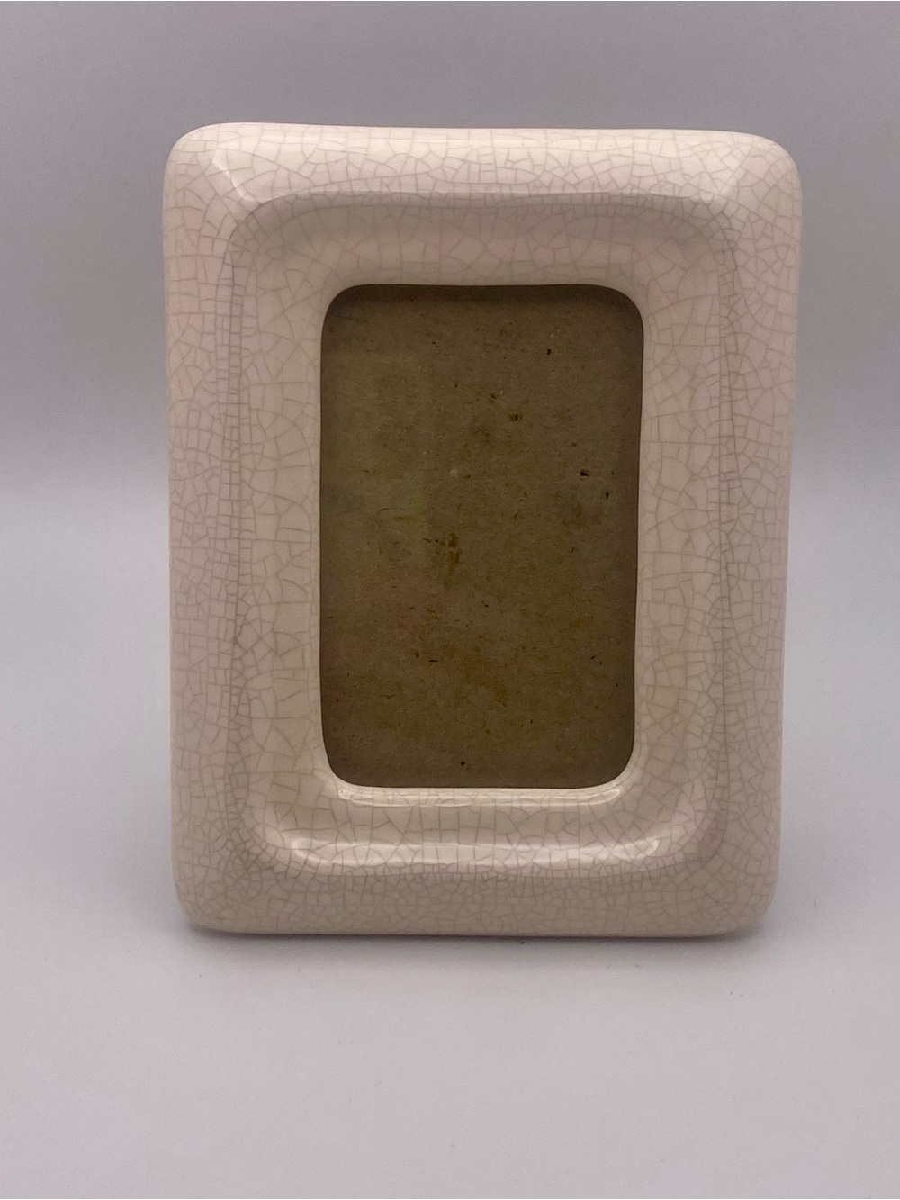 Ceramic Crackle Glaze Ivory Photo Frame - Unbranded